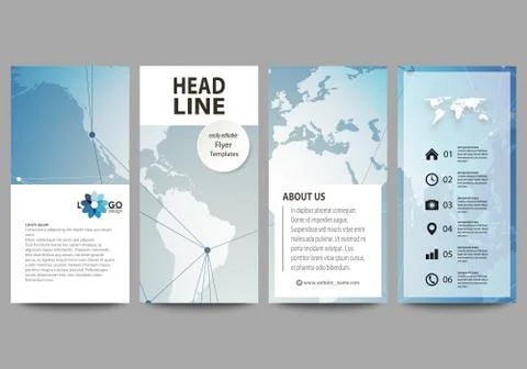 The minimalistic abstract vector illustration of the editable layout of four Stock Illustration