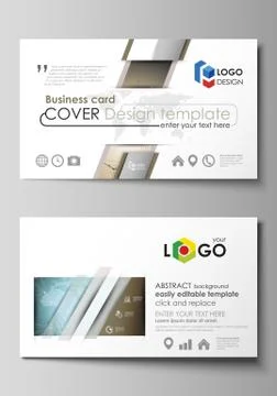 The minimalistic abstract vector illustration of the editable layout of two Stock Illustration