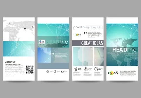 The minimalistic abstract vector illustration of editable layout of four modern Stock Illustration