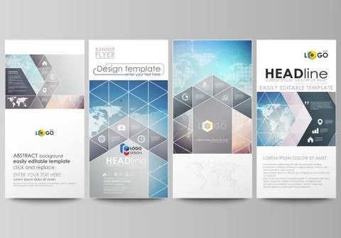 The minimalistic abstract vector illustration of editable layout of four modern Stock Illustration