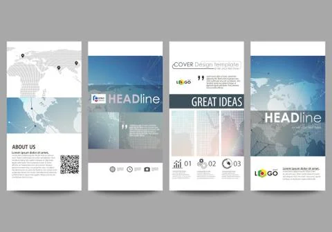 The minimalistic abstract vector illustration, editable layout of four modern Stock Illustration