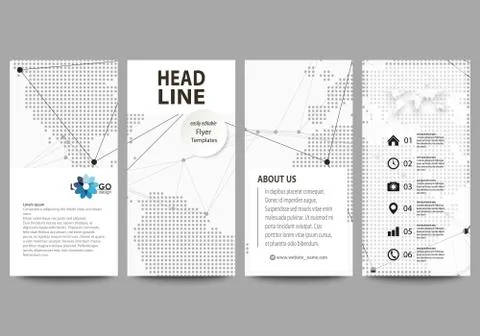 The minimalistic abstract vector illustration of the editable layout of four Stock Illustration