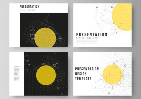 The minimalistic abstract vector illustration layout of the presentation slides Illustrazione stock
