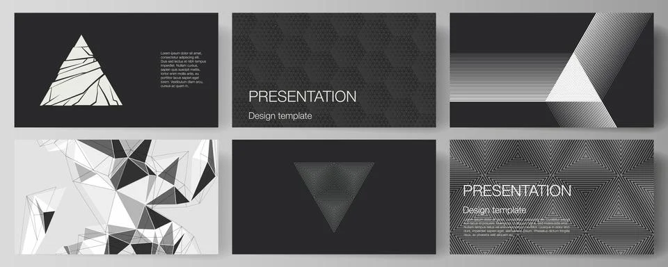 The minimalistic abstract vector illustration layout of the presentation slides Stock Illustration