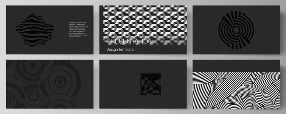 The minimalistic abstract vector illustration layout of the presentation slides Stock Illustration