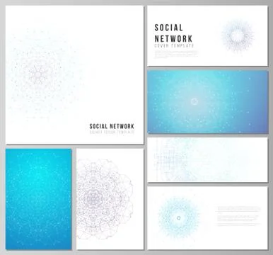 The minimalistic abstract vector illustration layouts of modern social network Illustrazione stock