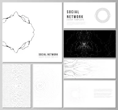 The minimalistic abstract vector illustration layouts of modern social network Stock Illustration