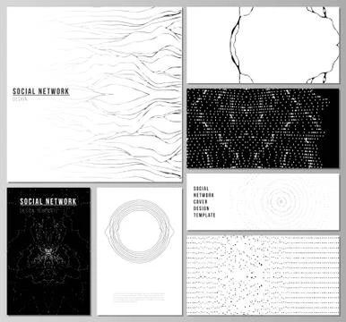 The minimalistic abstract vector illustration layouts of modern social network Illustrazione stock