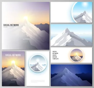 The minimalistic abstract vector illustration layouts of modern social network Stock Illustration