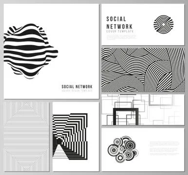 The minimalistic abstract vector illustration layouts of modern social network Stock Illustration