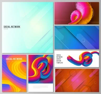 The minimalistic abstract vector illustration layouts of modern social network Illustrazione stock