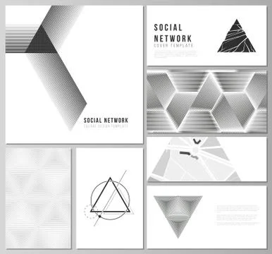 The minimalistic abstract vector illustration layouts of modern social network Stock Illustration
