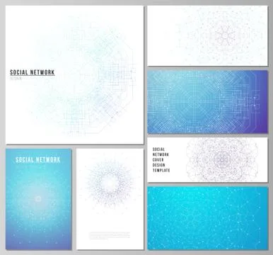 The minimalistic abstract vector illustration layouts of modern social network Stock Illustration