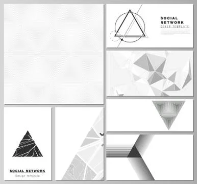 The minimalistic abstract vector illustration layouts of modern social network Illustrazione stock