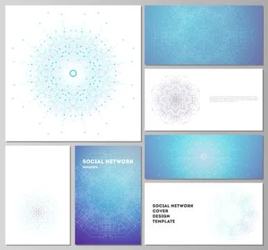 The minimalistic abstract vector illustration layouts of modern social network Stock Illustration