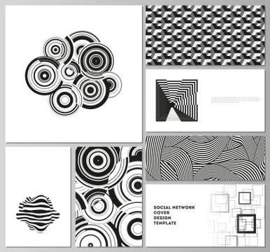 The minimalistic abstract vector illustration layouts of modern social network Stock Illustration