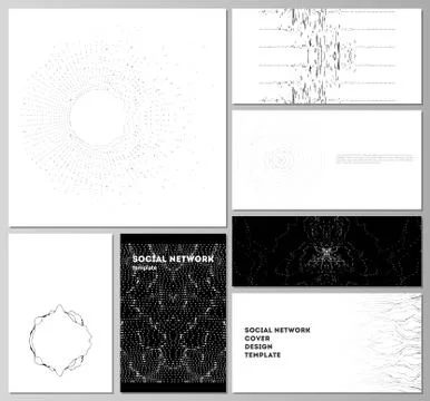 The minimalistic abstract vector illustration layouts of modern social network Illustrazione stock