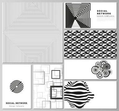 The minimalistic abstract vector illustration layouts of modern social network Illustrazione stock