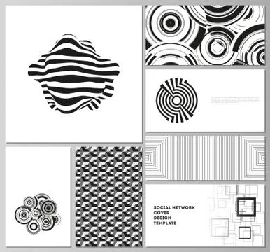 The minimalistic abstract vector illustration layouts of modern social network Illustrazione stock