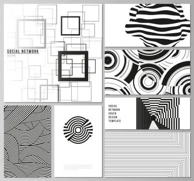 The minimalistic abstract vector illustration layouts of modern social network Stock Illustration