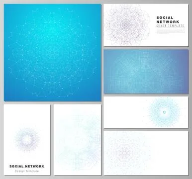 The minimalistic abstract vector illustration layouts of modern social network Illustrazione stock