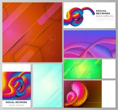 The minimalistic abstract vector illustration layouts of modern social network Stock Illustration