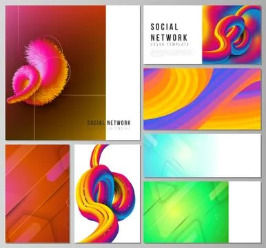 The minimalistic abstract vector illustration layouts of modern social network Stock Illustration