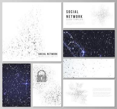 The minimalistic abstract vector layouts of modern social network mockups in 스톡 일러스트