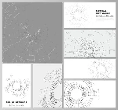 The minimalistic abstract vector layouts of modern social network mockups in Stock Illustration