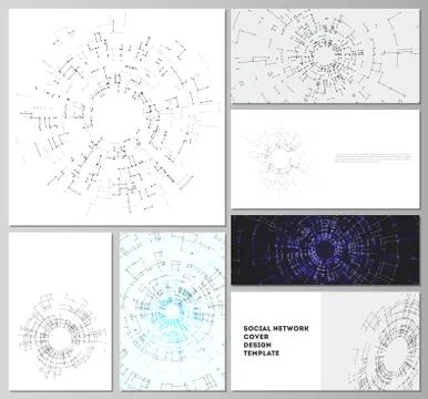 The minimalistic abstract vector layouts of modern social network mockups in Illustrazione stock