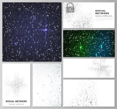 The minimalistic abstract vector layouts of modern social network mockups in  Stock Illustration