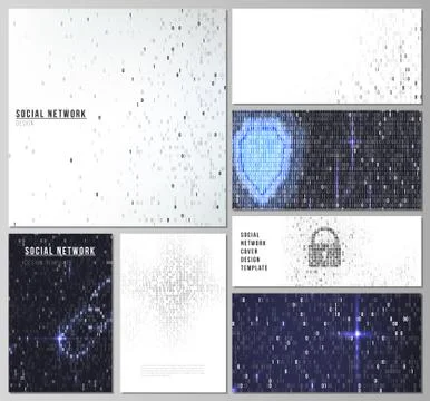 The minimalistic abstract vector layouts of modern social network mockups in Illustrazione stock