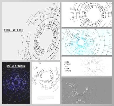 The minimalistic abstract vector layouts of modern social network mockups in Illustrazione stock