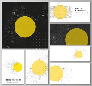 The minimalistic abstract vector layouts of modern social network mockups in Illustrazione stock