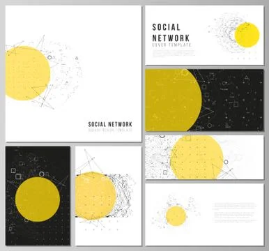 The minimalistic abstract vector layouts of modern social network mockups in Illustrazione stock