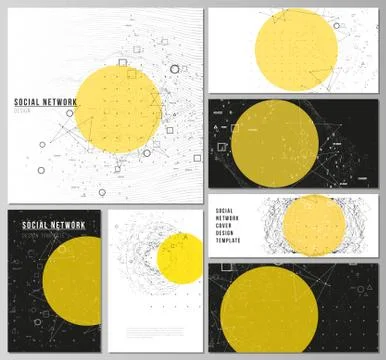 The minimalistic abstract vector layouts of modern social network mockups in Illustrazione stock