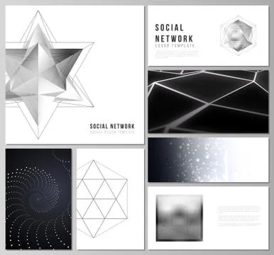 The minimalistic abstract vector layouts of modern social network mockups in Stock Illustration