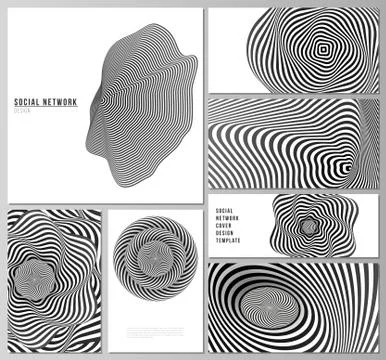 The minimalistic abstract vector layouts of modern social network mockups in Illustrazione stock