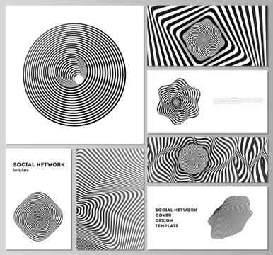 The minimalistic abstract vector layouts of modern social network mockups in Stock Illustration