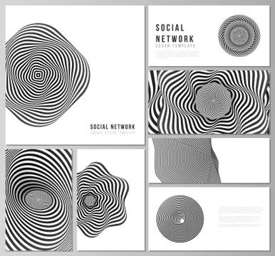 The minimalistic abstract vector layouts of modern social network mockups in Illustrazione stock
