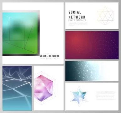 The minimalistic abstract vector layouts of modern social network mockups in イラスト素材