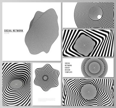 The minimalistic abstract vector layouts of modern social network mockups in Stock Illustration