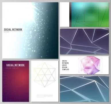 The minimalistic abstract vector layouts of modern social network mockups in Illustrazione stock