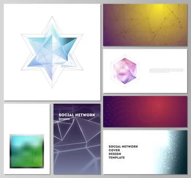The minimalistic abstract vector layouts of modern social network mockups in Illustrazione stock
