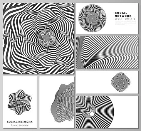 The minimalistic abstract vector layouts of modern social network mockups in Illustrazione stock