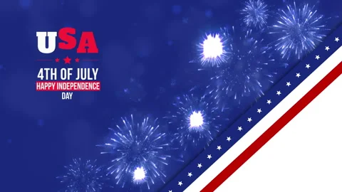A minimalistic and flat representation of the 4th of July Stock Footage 244809295