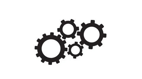 Minimalistic animation of rotating cogwheels. Stock Footage 310859348