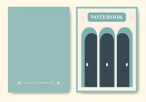 Minimalistic architecture elements notebook cover. Editable size mock-up Ilustración de archivo