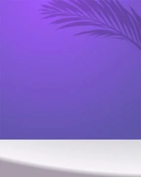 Minimalistic background for branding of product with shadow of palm tree branch Stock Illustration
