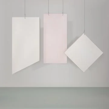 Minimalistic Background, Composition, Hanging Blocks, Plates in Pastel Colors 스톡 일러스트
